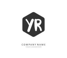 YR Initial letter handwriting and  signature logo. A concept handwriting initial logo with template element. vector