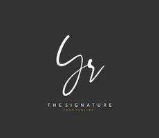 YR Initial letter handwriting and  signature logo. A concept handwriting initial logo with template element. vector