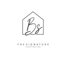 B S BS Initial letter handwriting and  signature logo. A concept handwriting initial logo with template element. vector