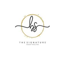 B S BS Initial letter handwriting and  signature logo. A concept handwriting initial logo with template element. vector