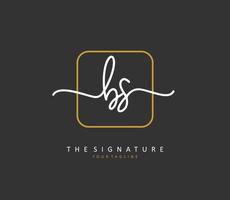 B S BS Initial letter handwriting and  signature logo. A concept handwriting initial logo with template element. vector