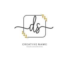 D S DS Initial letter handwriting and  signature logo. A concept handwriting initial logo with template element. vector