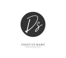 D S DS Initial letter handwriting and  signature logo. A concept handwriting initial logo with template element. vector