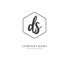 D S DS Initial letter handwriting and  signature logo. A concept handwriting initial logo with template element. vector