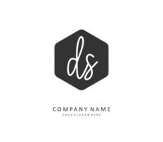 D S DS Initial letter handwriting and  signature logo. A concept handwriting initial logo with template element. vector