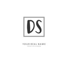 D S DS Initial letter handwriting and  signature logo. A concept handwriting initial logo with template element. vector