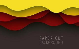 abstract yellow red brown color dynamic wavy overlap layers papercut background. eps10 vector