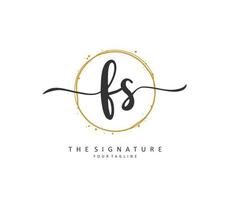 F S FS Initial letter handwriting and  signature logo. A concept handwriting initial logo with template element. vector