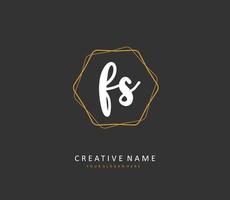 F S FS Initial letter handwriting and  signature logo. A concept handwriting initial logo with template element. vector