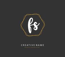 F S FS Initial letter handwriting and  signature logo. A concept handwriting initial logo with template element. vector