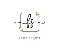 F S FS Initial letter handwriting and  signature logo. A concept handwriting initial logo with template element. vector