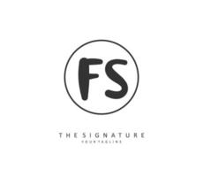 F S FS Initial letter handwriting and  signature logo. A concept handwriting initial logo with template element. vector