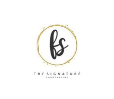 F S FS Initial letter handwriting and  signature logo. A concept handwriting initial logo with template element. vector