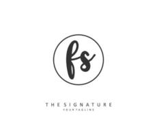 F S FS Initial letter handwriting and  signature logo. A concept handwriting initial logo with template element. vector