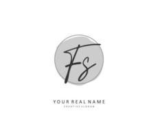 F s fs inicial letra escritura y firma logo. un concepto escritura inicial logo con modelo elemento. vector