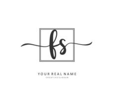 F s fs inicial letra escritura y firma logo. un concepto escritura inicial logo con modelo elemento. vector