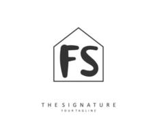 F S FS Initial letter handwriting and  signature logo. A concept handwriting initial logo with template element. vector