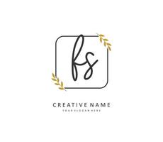 F S FS Initial letter handwriting and  signature logo. A concept handwriting initial logo with template element. vector