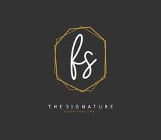 F S FS Initial letter handwriting and  signature logo. A concept handwriting initial logo with template element. vector