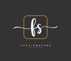 F S FS Initial letter handwriting and  signature logo. A concept handwriting initial logo with template element. vector