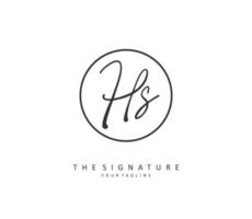 h s hs inicial letra escritura y firma logo. un concepto escritura inicial logo con modelo elemento. vector