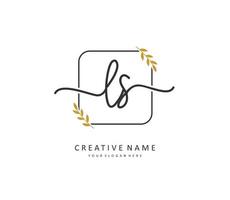 L S LS Initial letter handwriting and  signature logo. A concept handwriting initial logo with template element. vector