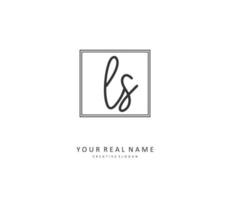 L S LS Initial letter handwriting and  signature logo. A concept handwriting initial logo with template element. vector