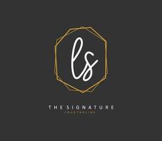 L S LS Initial letter handwriting and  signature logo. A concept handwriting initial logo with template element. vector