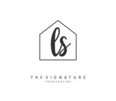 L S LS Initial letter handwriting and  signature logo. A concept handwriting initial logo with template element. vector