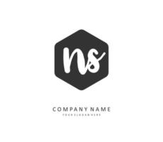 N S NS Initial letter handwriting and  signature logo. A concept handwriting initial logo with template element. vector