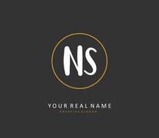 N S NS Initial letter handwriting and  signature logo. A concept handwriting initial logo with template element. vector