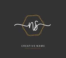 N S NS Initial letter handwriting and  signature logo. A concept handwriting initial logo with template element. vector