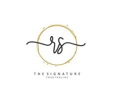 R S RS Initial letter handwriting and  signature logo. A concept handwriting initial logo with template element. vector