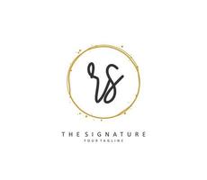 R S RS Initial letter handwriting and  signature logo. A concept handwriting initial logo with template element. vector