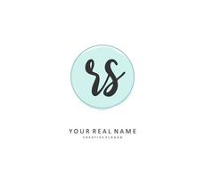 R S RS Initial letter handwriting and  signature logo. A concept handwriting initial logo with template element. vector