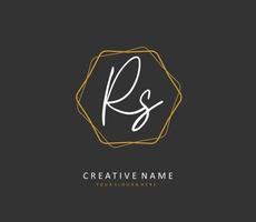 R S RS Initial letter handwriting and  signature logo. A concept handwriting initial logo with template element. vector