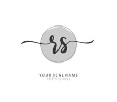 R S RS Initial letter handwriting and  signature logo. A concept handwriting initial logo with template element. vector