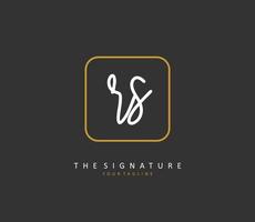 R S RS Initial letter handwriting and  signature logo. A concept handwriting initial logo with template element. vector