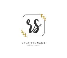 R S RS Initial letter handwriting and  signature logo. A concept handwriting initial logo with template element. vector