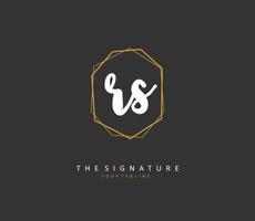 R S RS Initial letter handwriting and  signature logo. A concept handwriting initial logo with template element. vector