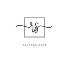 R S RS Initial letter handwriting and  signature logo. A concept handwriting initial logo with template element. vector