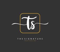 t s ts inicial letra escritura y firma logo. un concepto escritura inicial logo con modelo elemento. vector