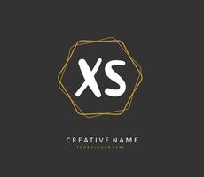 X s xs inicial letra escritura y firma logo. un concepto escritura inicial logo con modelo elemento. vector