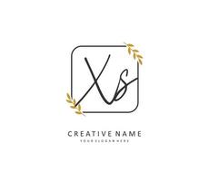 X S XS Initial letter handwriting and  signature logo. A concept handwriting initial logo with template element. vector