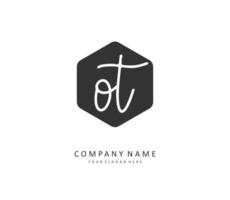 O T OT Initial letter handwriting and  signature logo. A concept handwriting initial logo with template element. vector