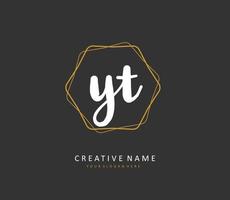 y t yt inicial letra escritura y firma logo. un concepto escritura inicial logo con modelo elemento. vector