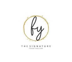 FY Initial letter handwriting and  signature logo. A concept handwriting initial logo with template element. vector