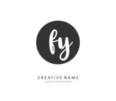 FY Initial letter handwriting and  signature logo. A concept handwriting initial logo with template element. vector