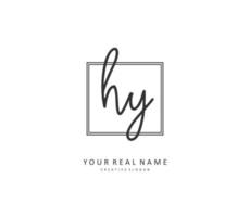 HY Initial letter handwriting and  signature logo. A concept handwriting initial logo with template element. vector