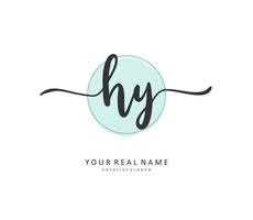 HY Initial letter handwriting and  signature logo. A concept handwriting initial logo with template element. vector